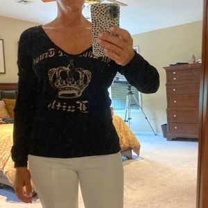 Faith Connexion black long sleeve v neck shirt